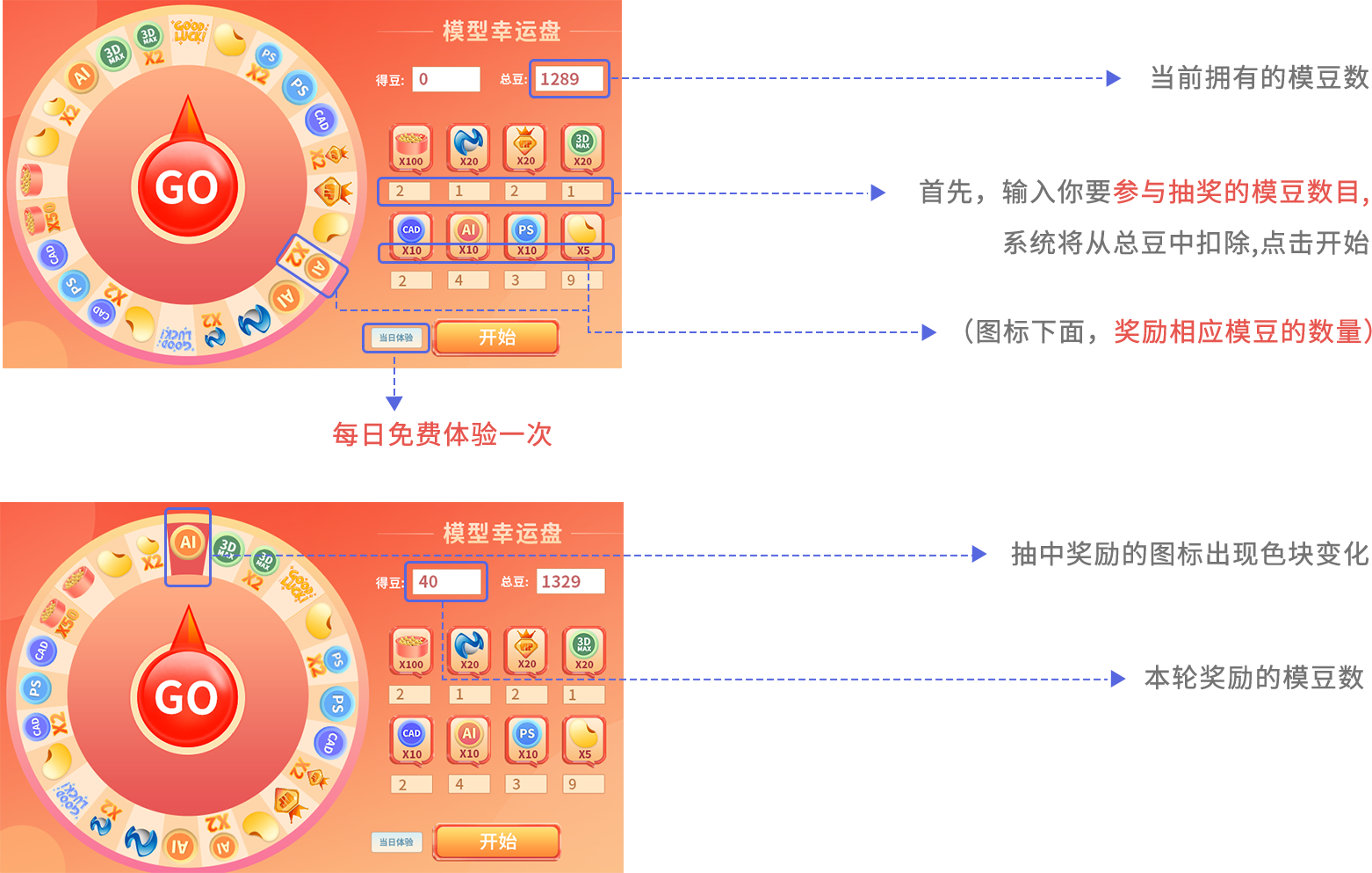 模型幸运盘使用介绍